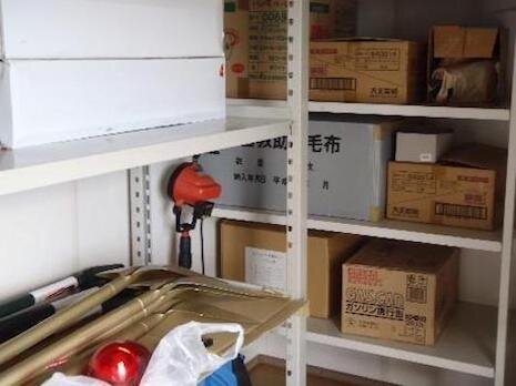 地域の防災倉庫の中の様子
